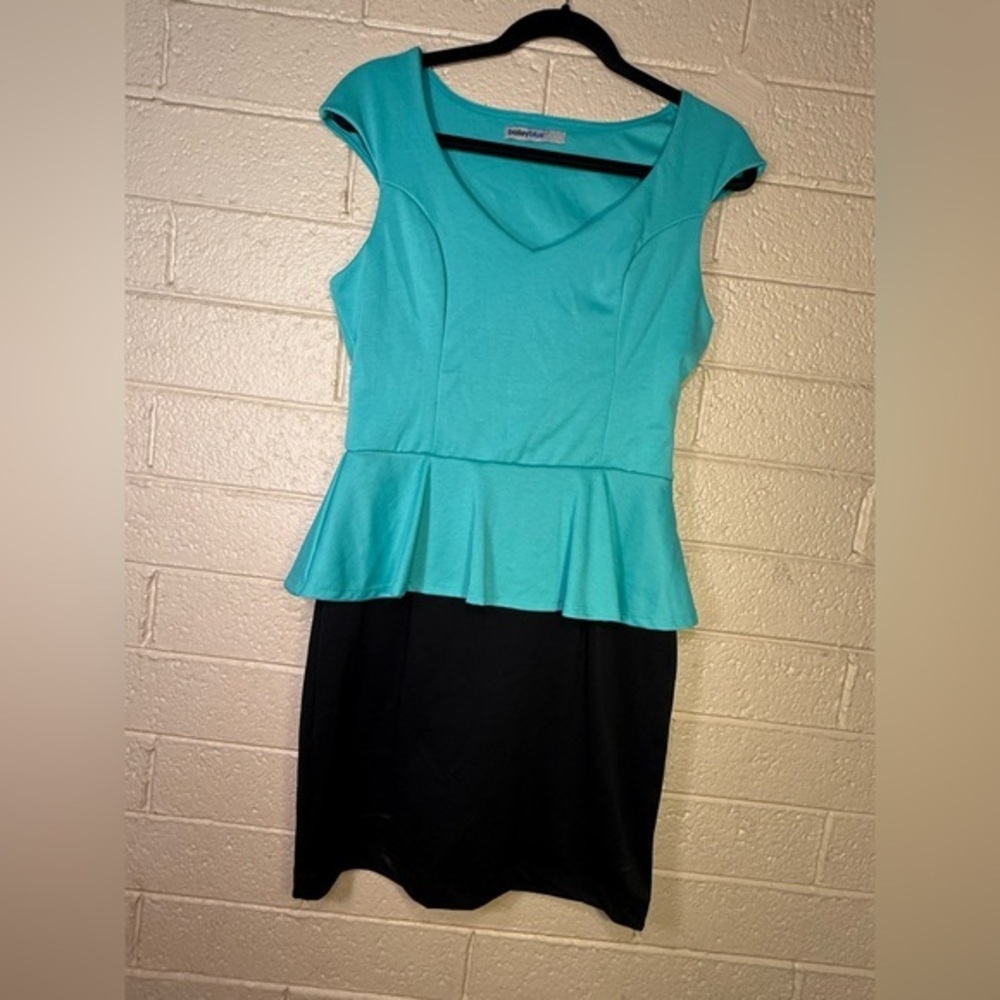 Bailey Blue Turquoise and Black Mini Dress